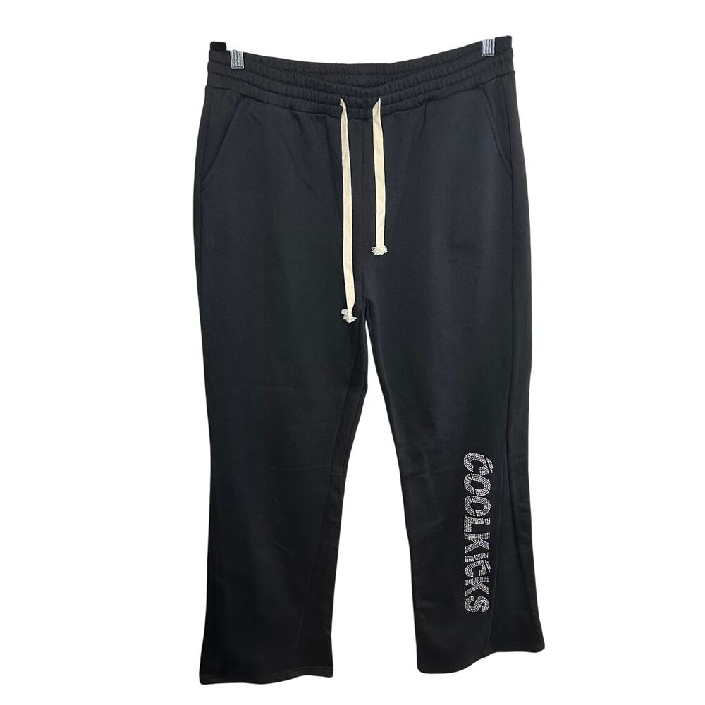 Coolkicks Men's Black Sequin Sweatpants Size XL Drawstring Sweats Casual
